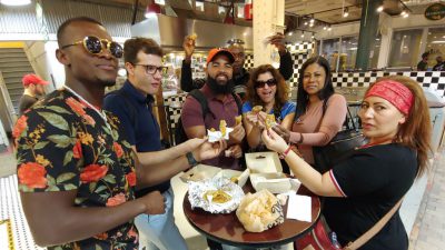 Envoy team members eating lunch in Philly