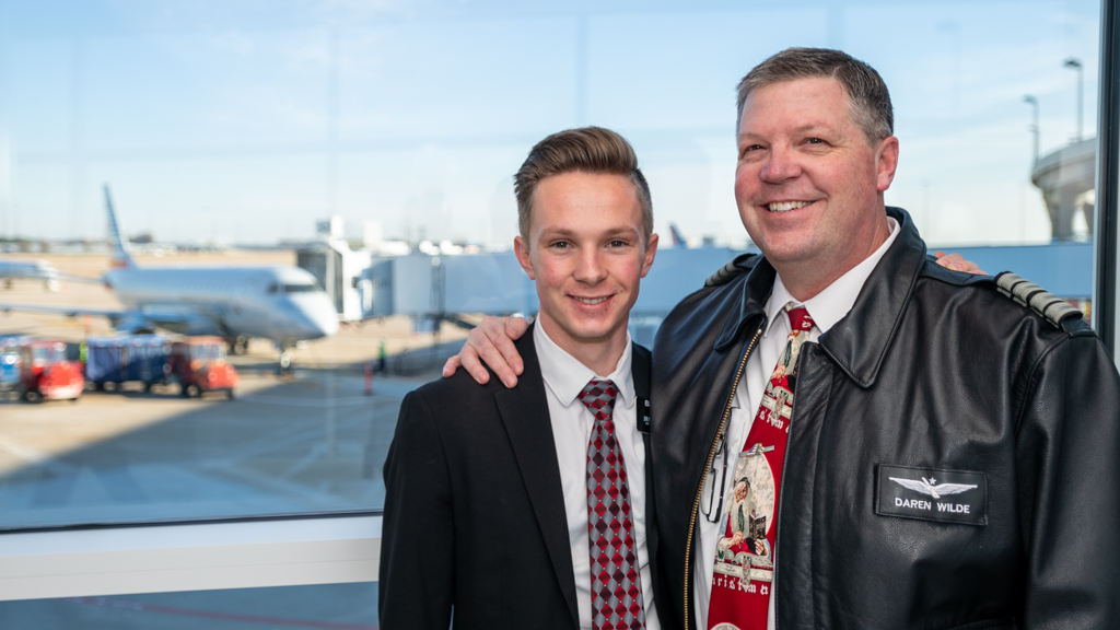 Captain Wilde with his son, Skylar