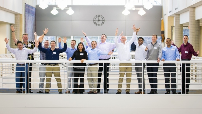 Former Envoy pilots on their first day of training after flowing to American Airlines at American's pilot training center. img-fsu-aa-flow-feb-20-2018-2-700